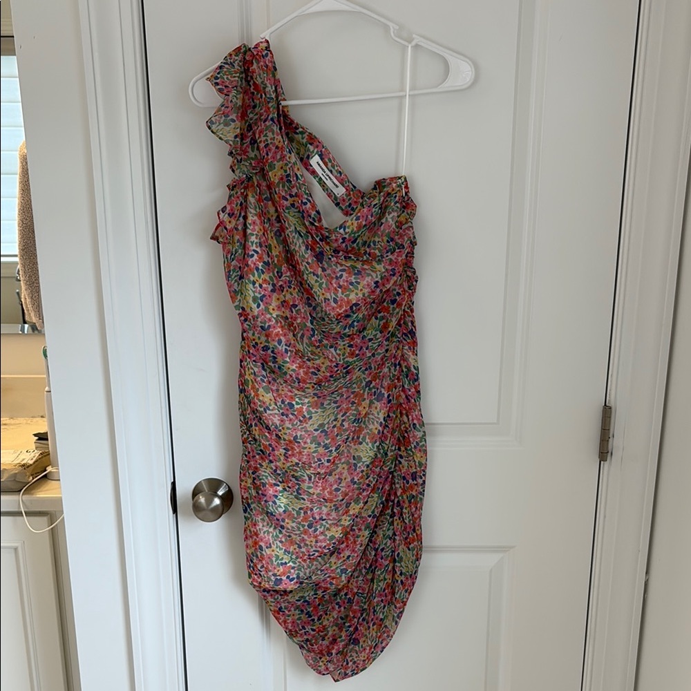 Amanda Uprichard One Shoulder Multicolor Dress